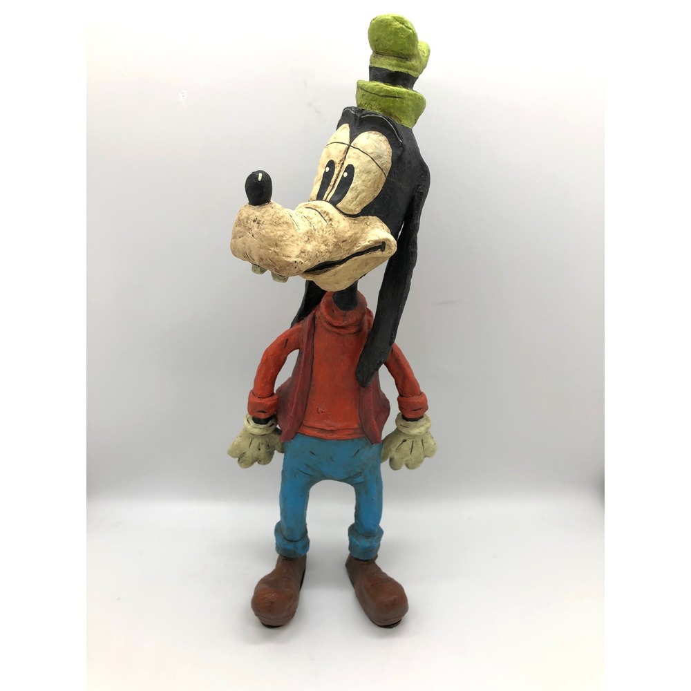 Disney Goofy Figurine Textured Folk Art Style Statue 15.75 Inch Tall Collectible